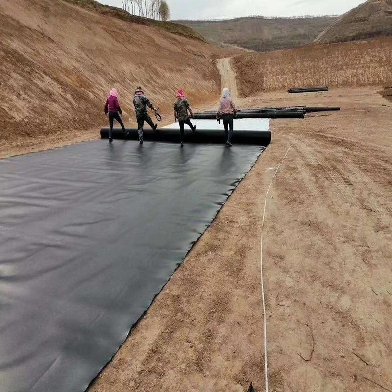 Geomembrane liner laying process