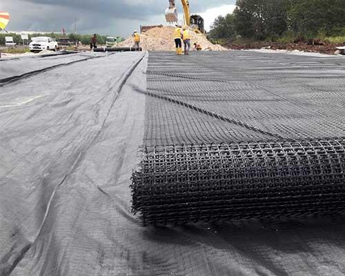 Geogrid laying