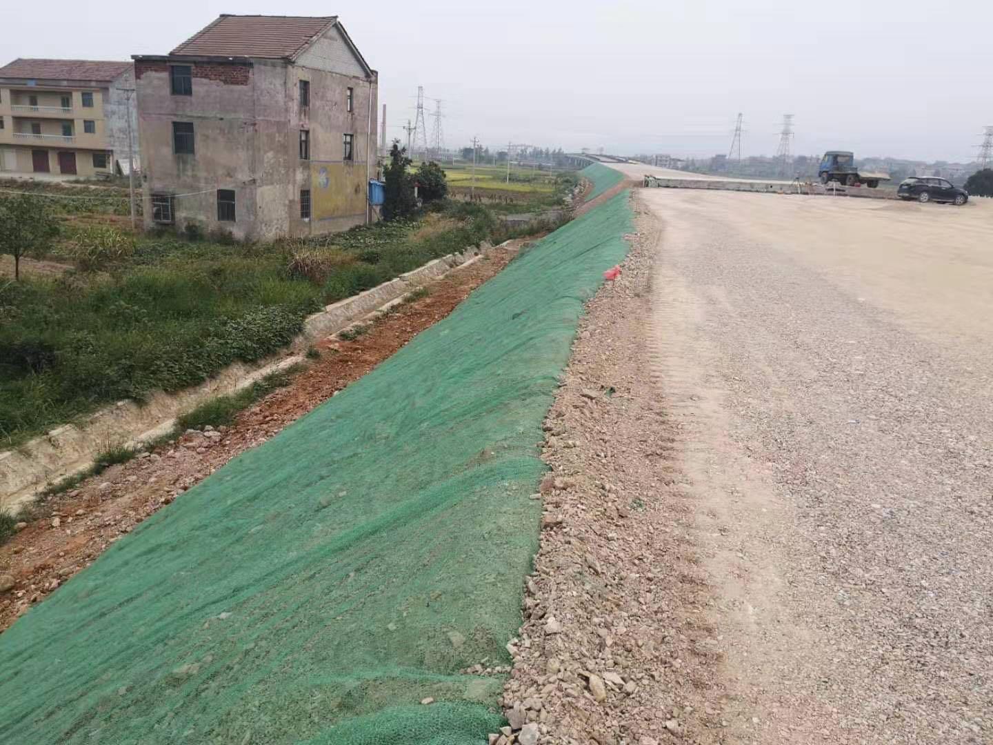 Geomat roadbed slope protection