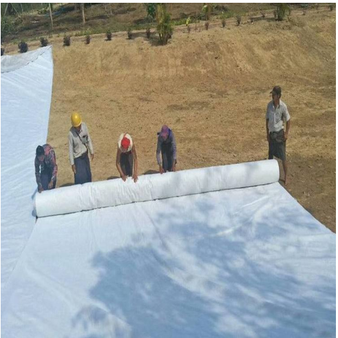 Geotextile unrolling
